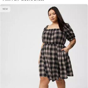 Torrid Mini Puff-Sleeve Dress, Size 3 (3X, 22-24), NWT